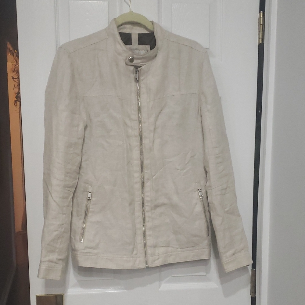 Cream Zip-Up Jacket